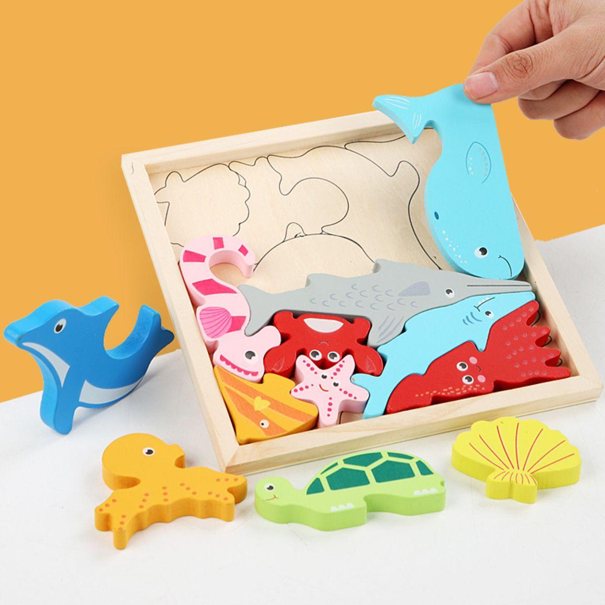 Set de 4 Puzzles de Madera Encaje-1