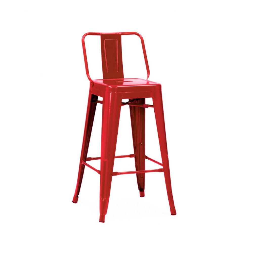 Taburete Silla Bar Tolix 64 cms Rojo-0