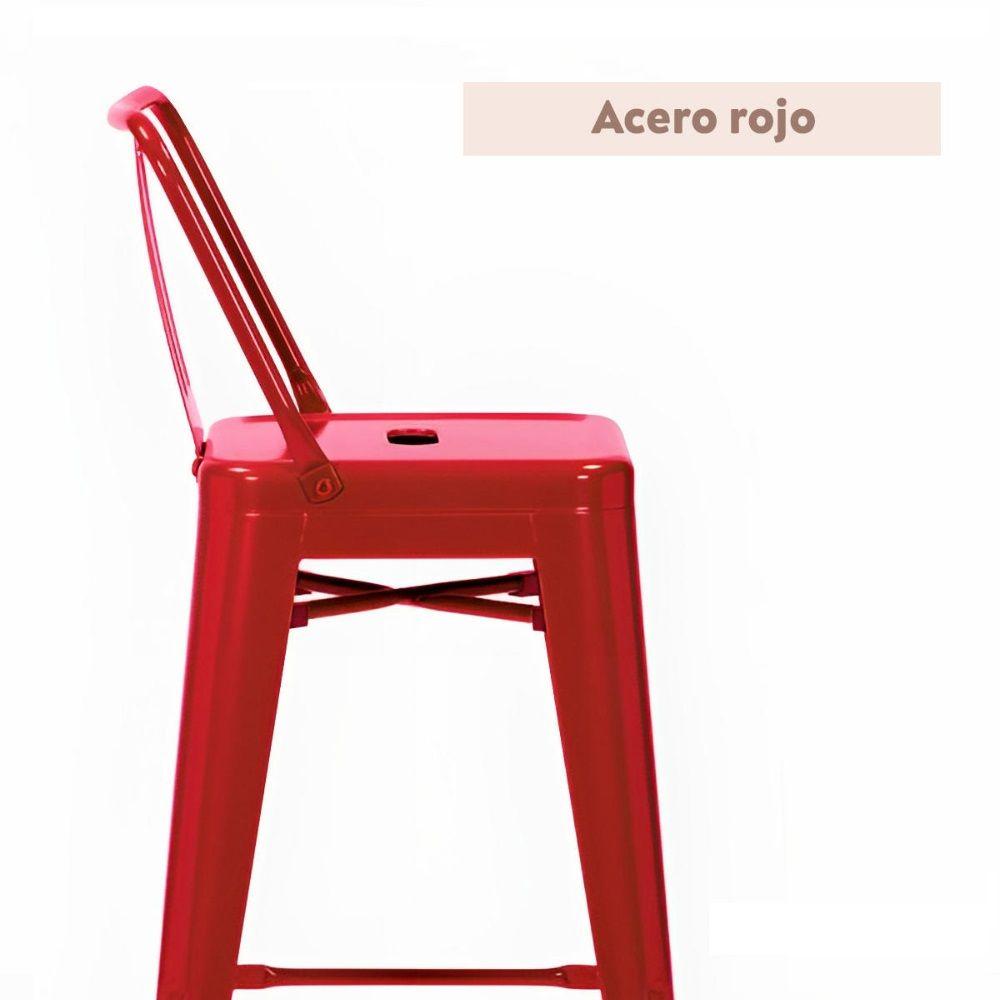 Taburete Silla Bar Tolix 64 cms Rojo-3