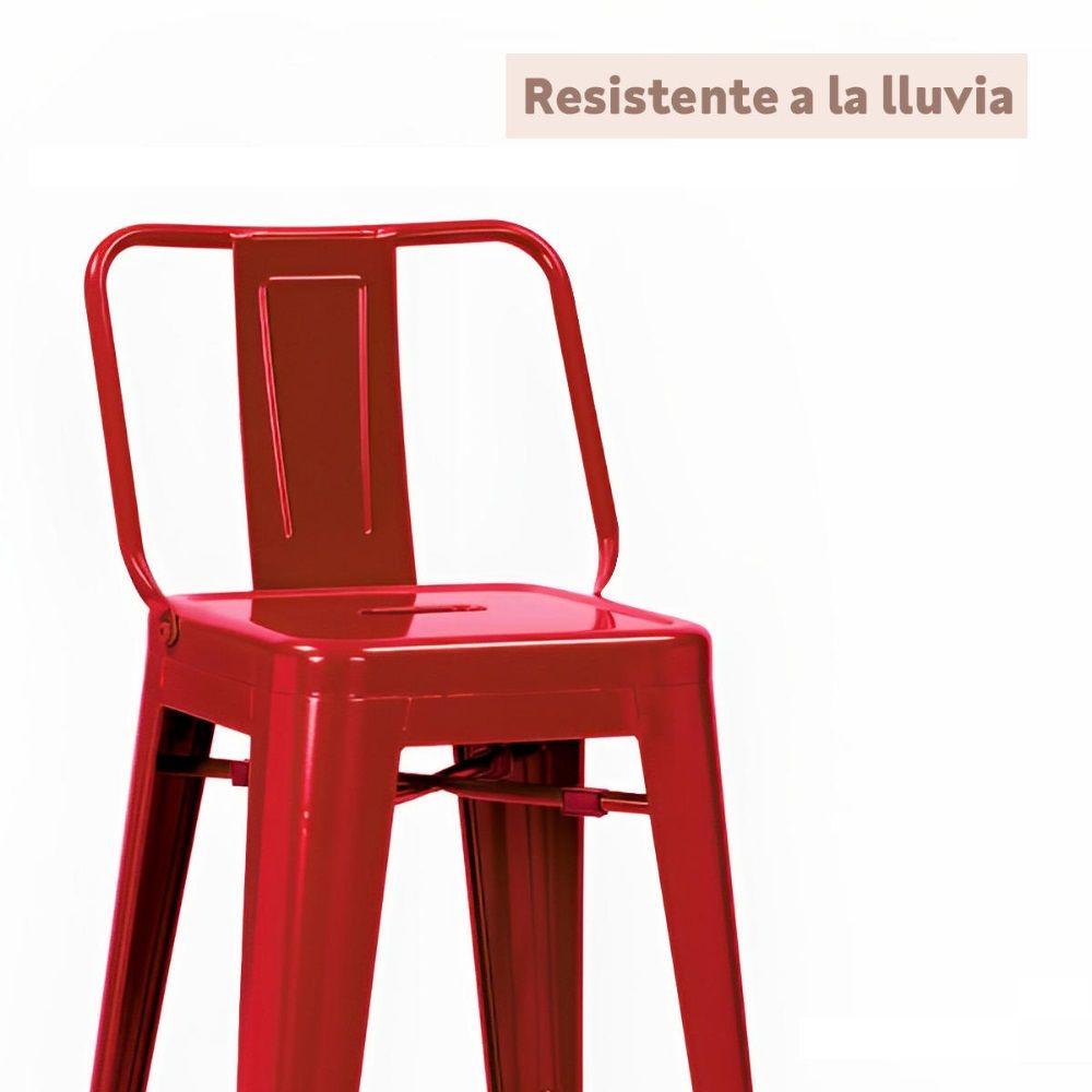 Taburete Silla Bar Tolix 64 cms Rojo-5