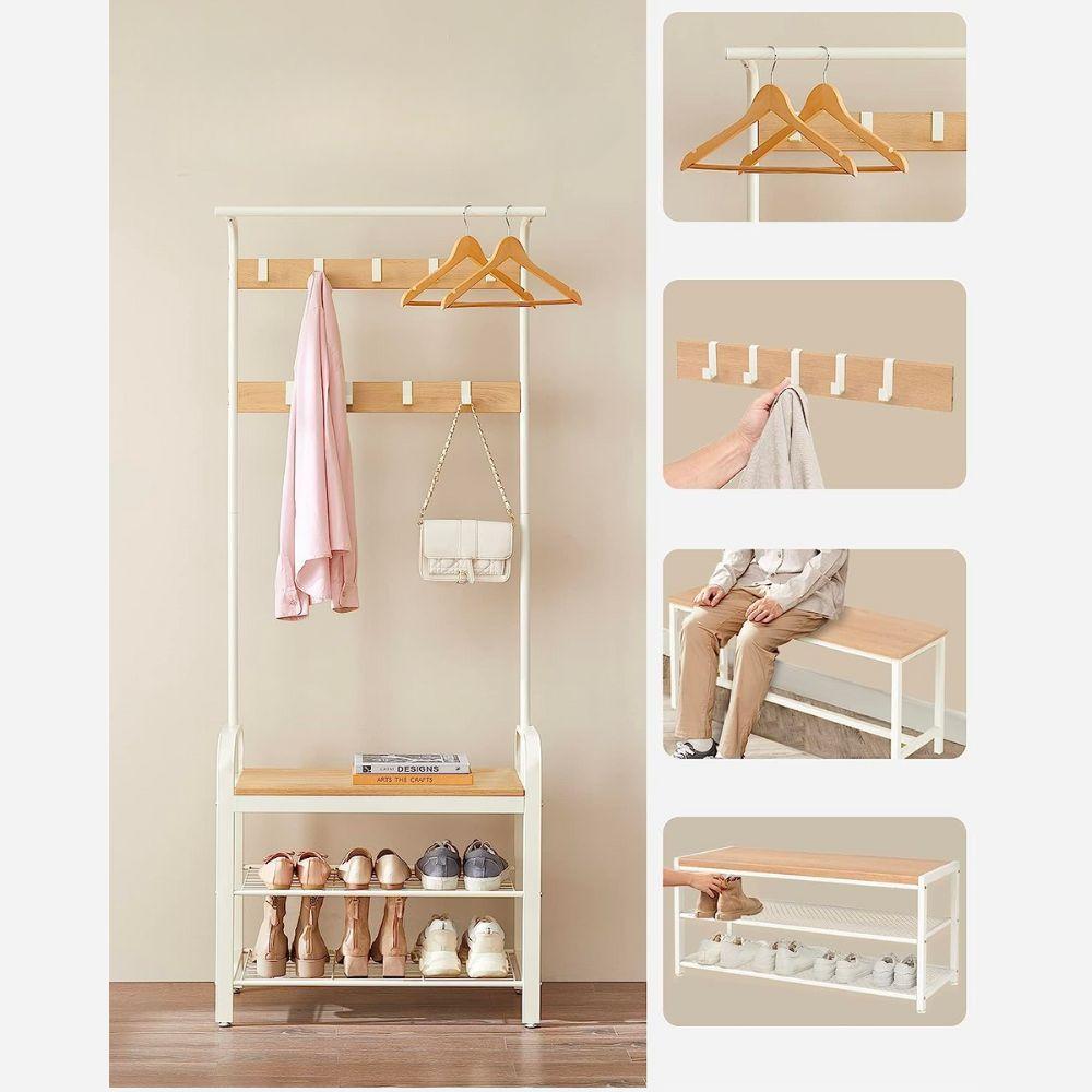 Mueble Recibidor Perchero Odense Blanco Estilo Industrial-3