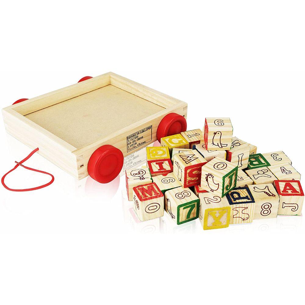 Juguete Educativo Madera Letras ABC con Carrito-2