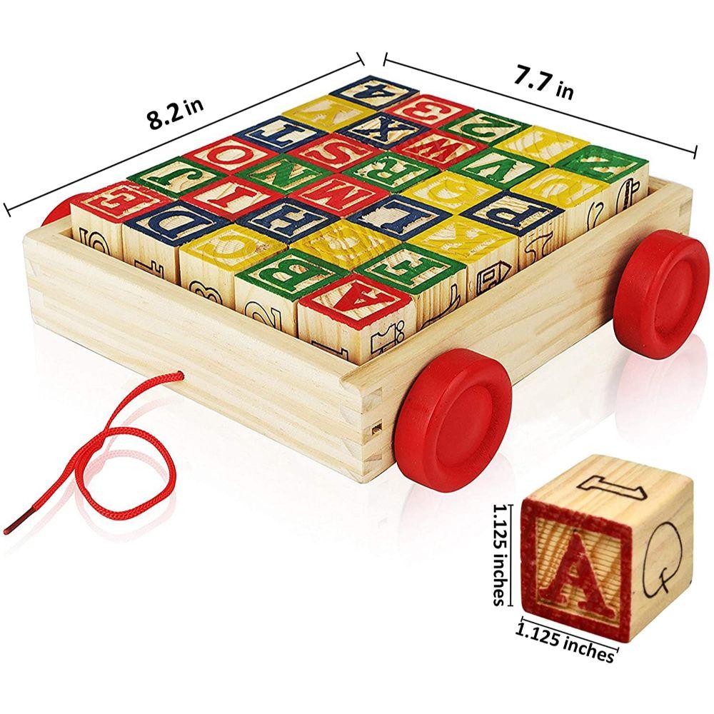 Juguete Educativo Madera Letras ABC con Carrito-3