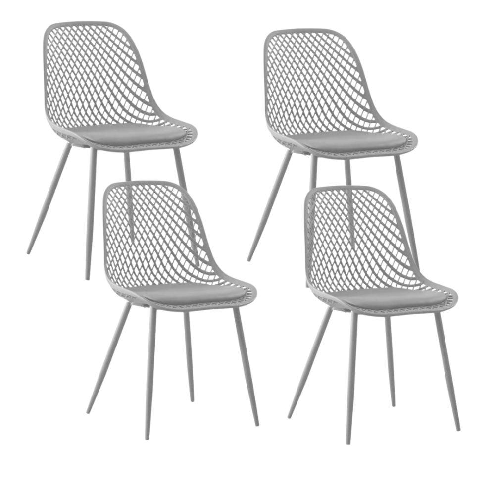 Pack de 4 Sillas Europa Acolchada Gris Spacezat-1