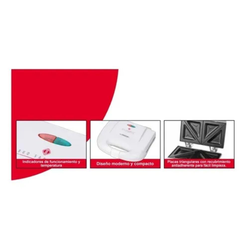 Sandwichera Antiadherente Sindelen SW840 Blanca-2