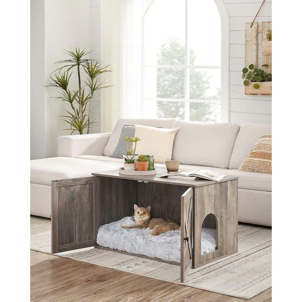 Mesa Auxiliar Casa Gatos Gris Bunken-1