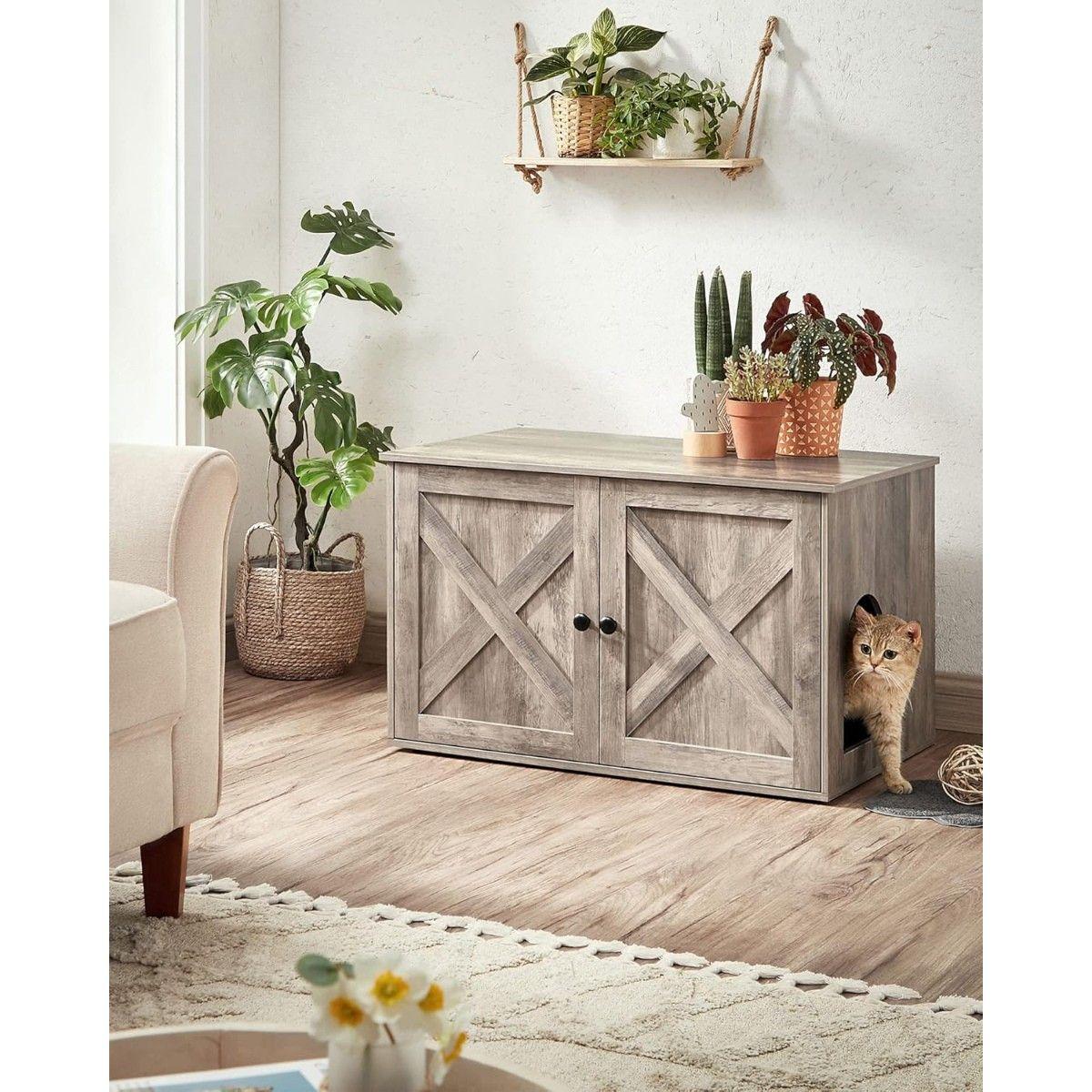 Mesa Auxiliar Casa Gatos Gris Bunken-4