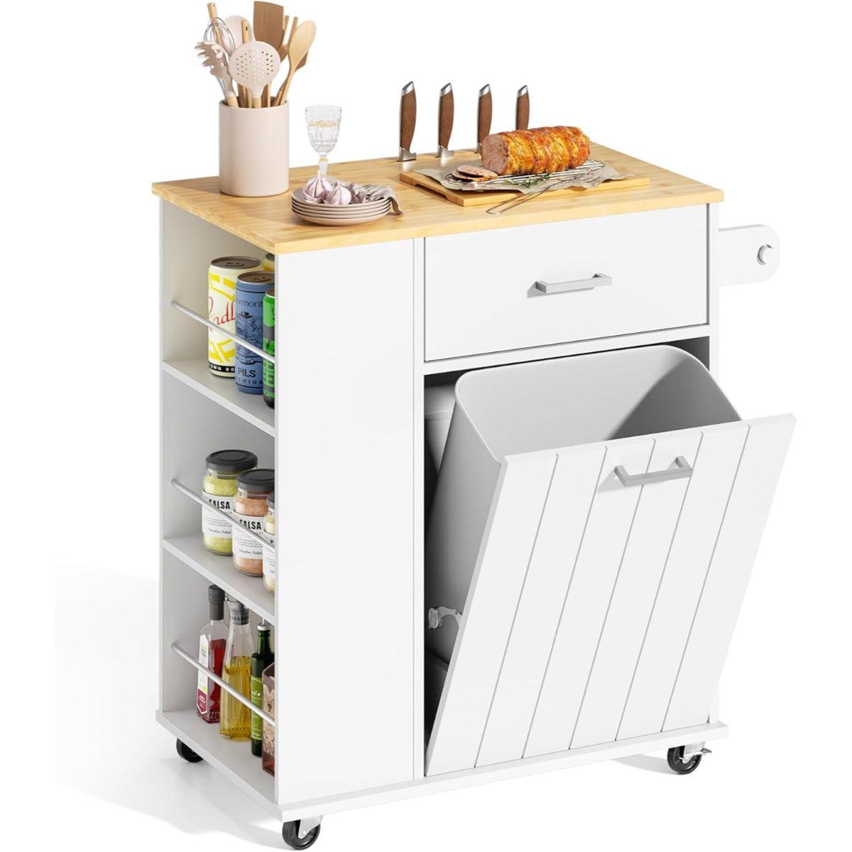 Isla de Cocina Blanca Organizador Multiuso Alme-3