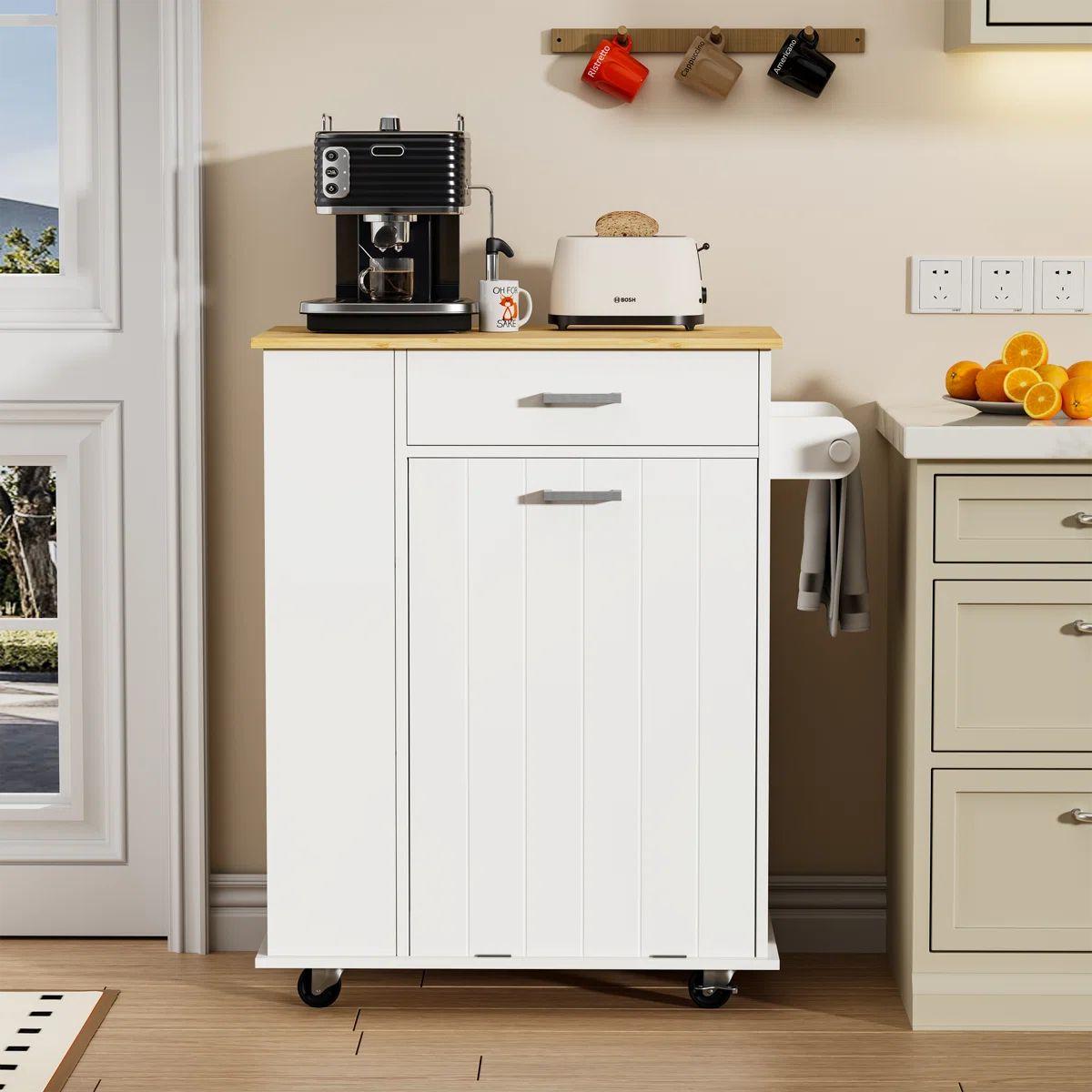 Isla de Cocina Blanca Organizador Multiuso Alme-5