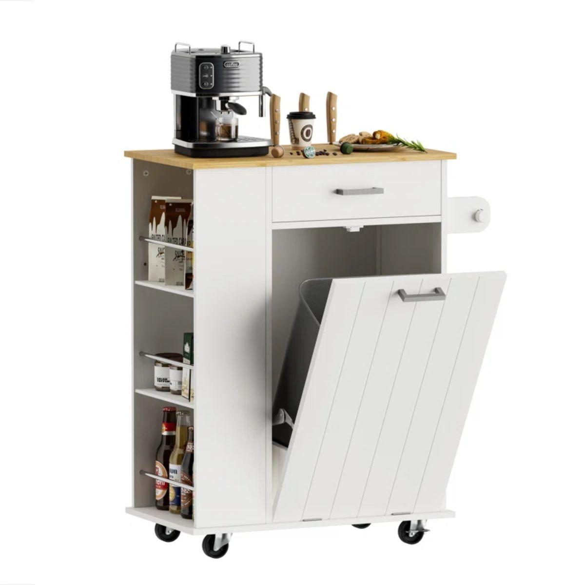 Isla de Cocina Blanca Organizador Multiuso Alme-6