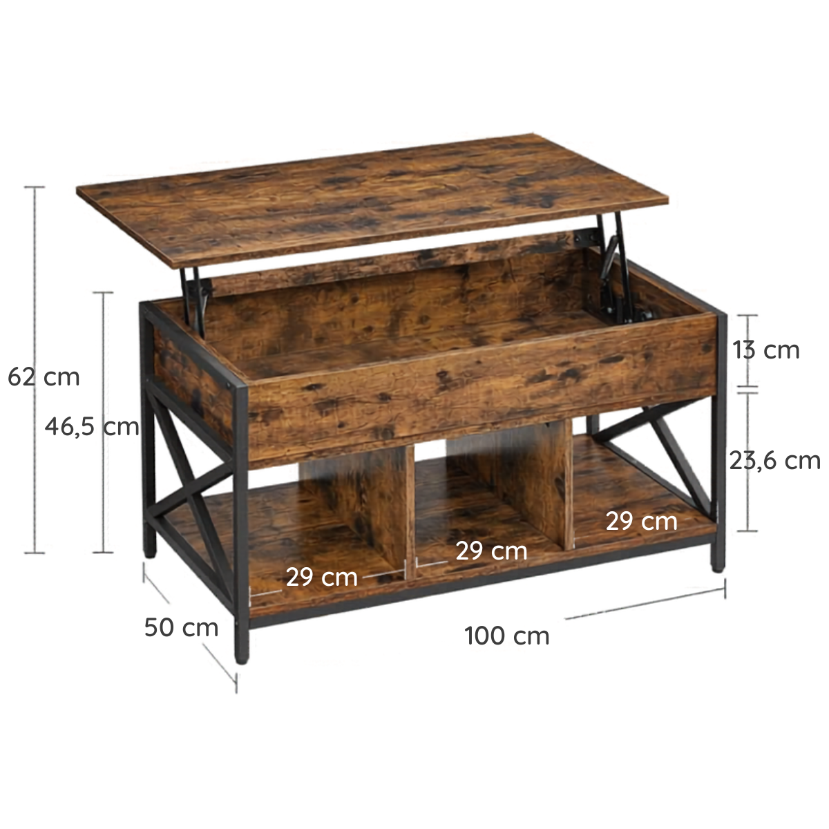 Mesa de Centro Rectangular Elevable Boden-5