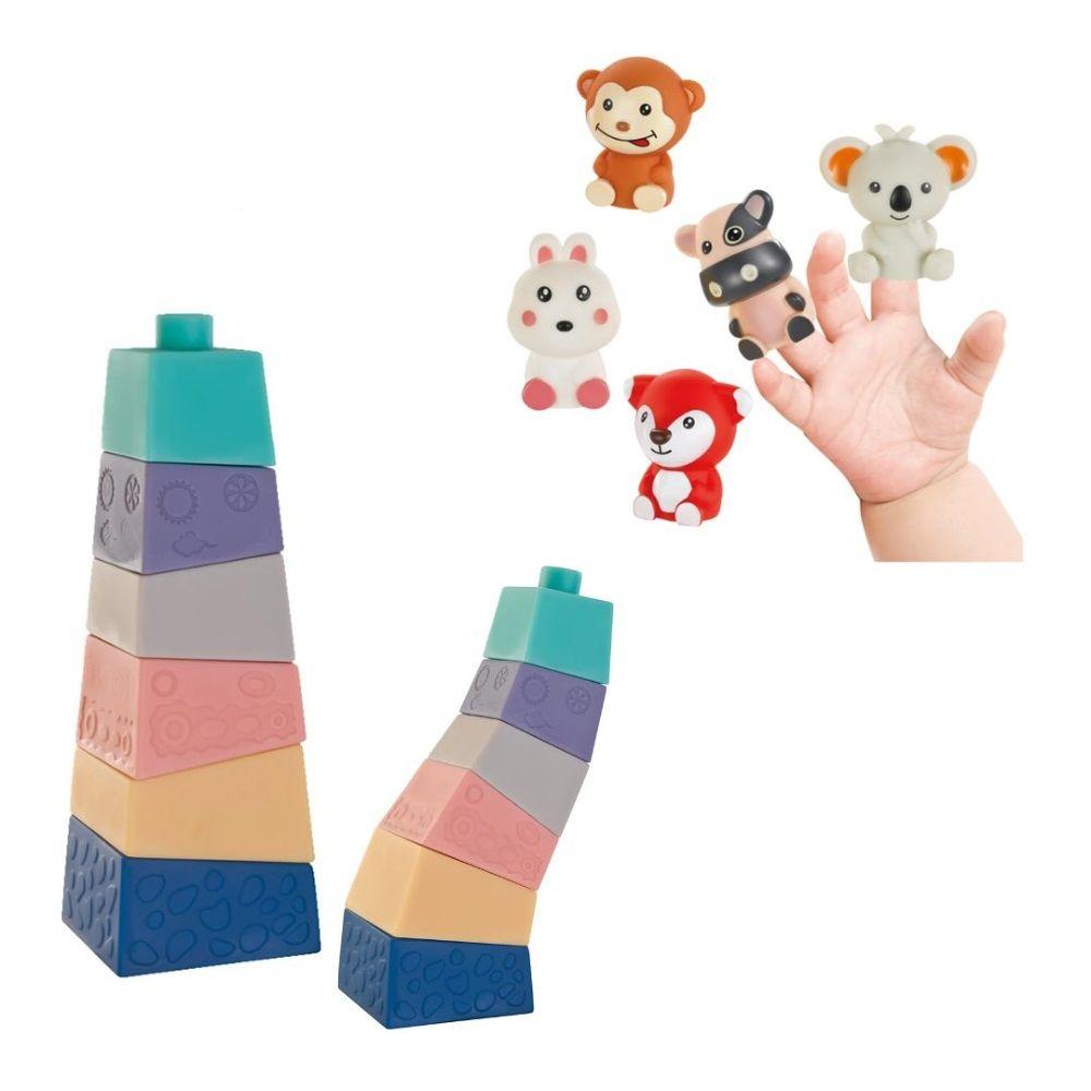 Juguete Montessori Apilable de Bloques con Animalitos-0