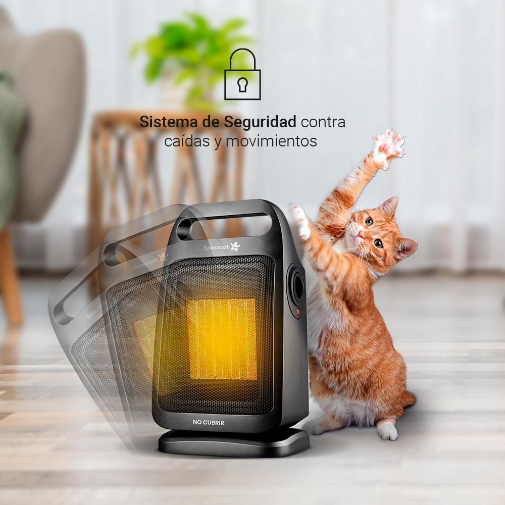 Calentador Electrico 1800W Oscilante Antivuelco Spacezat-4