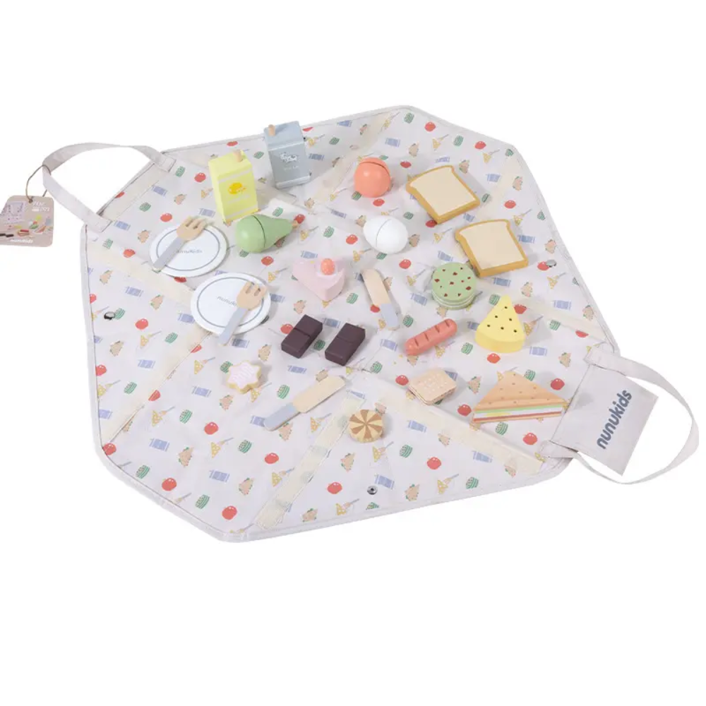 Set de Picnic de Madera con Bolsa Juguete Didáctico-1