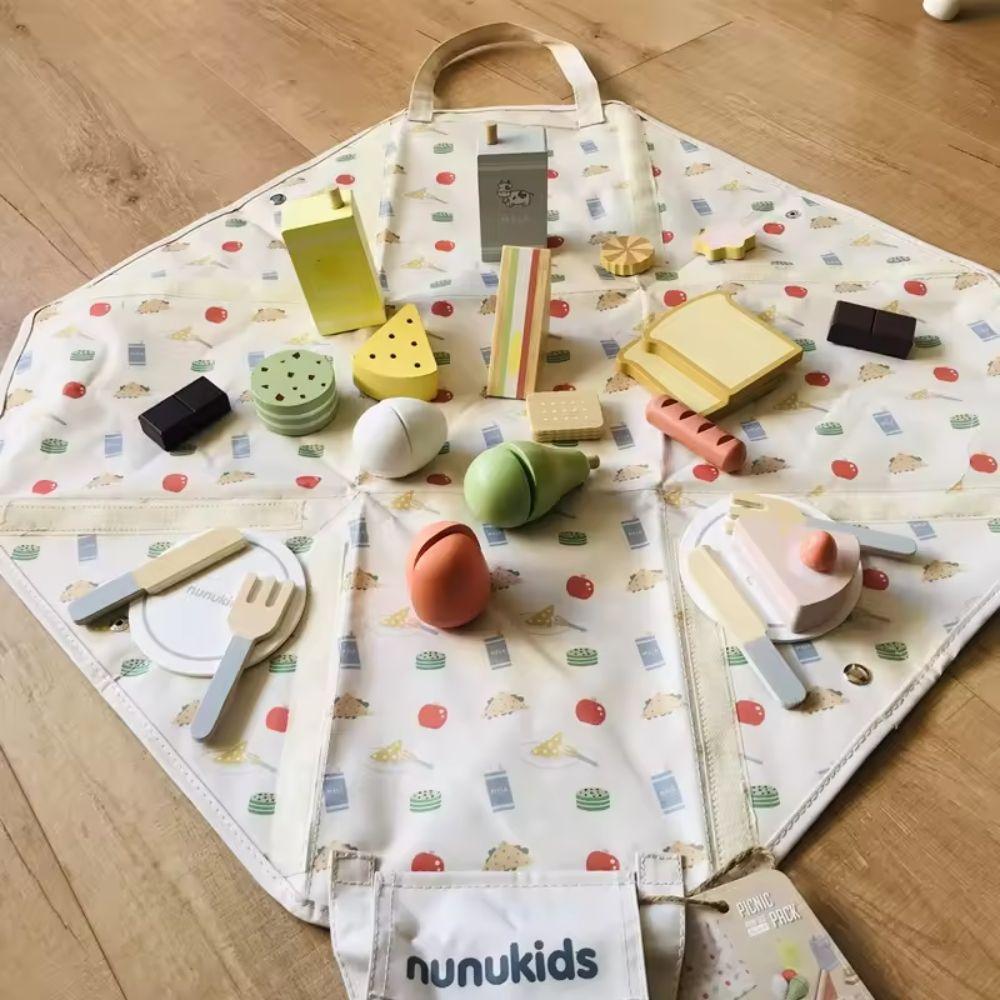 Set de Picnic de Madera con Bolsa Juguete Didáctico-4