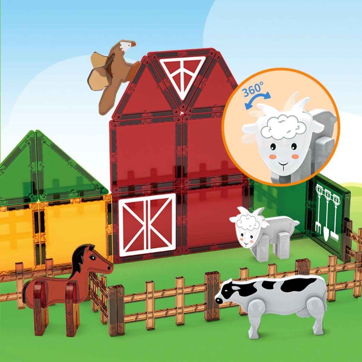 Set Bloques Construcción Magnéticos Granja Animales 46 pzs-2