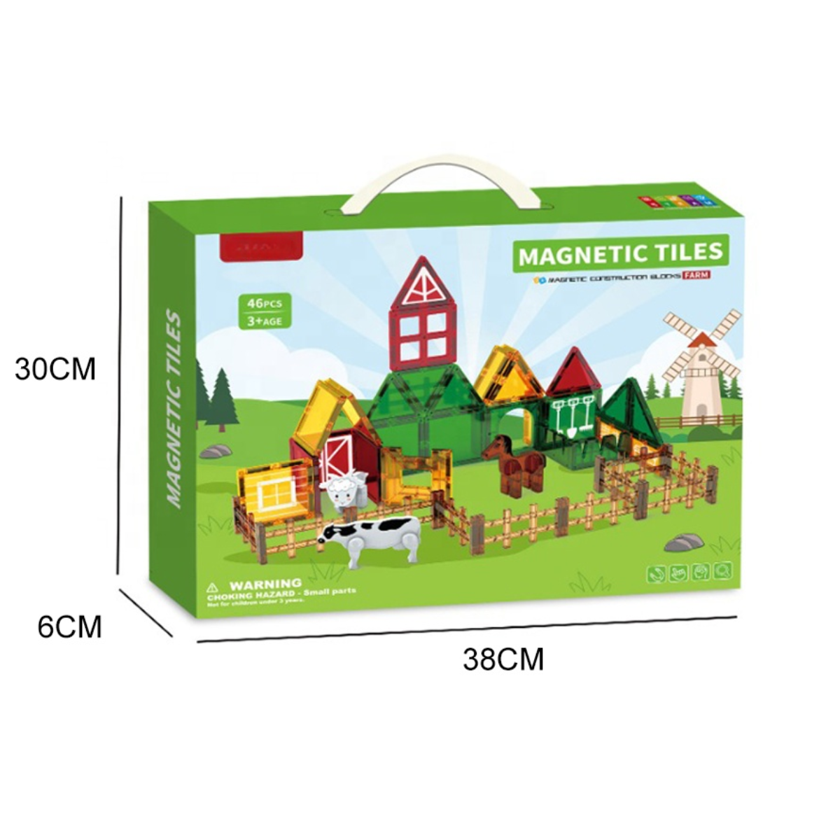 Set Bloques Construcción Magnéticos Granja Animales 46 pzs-5