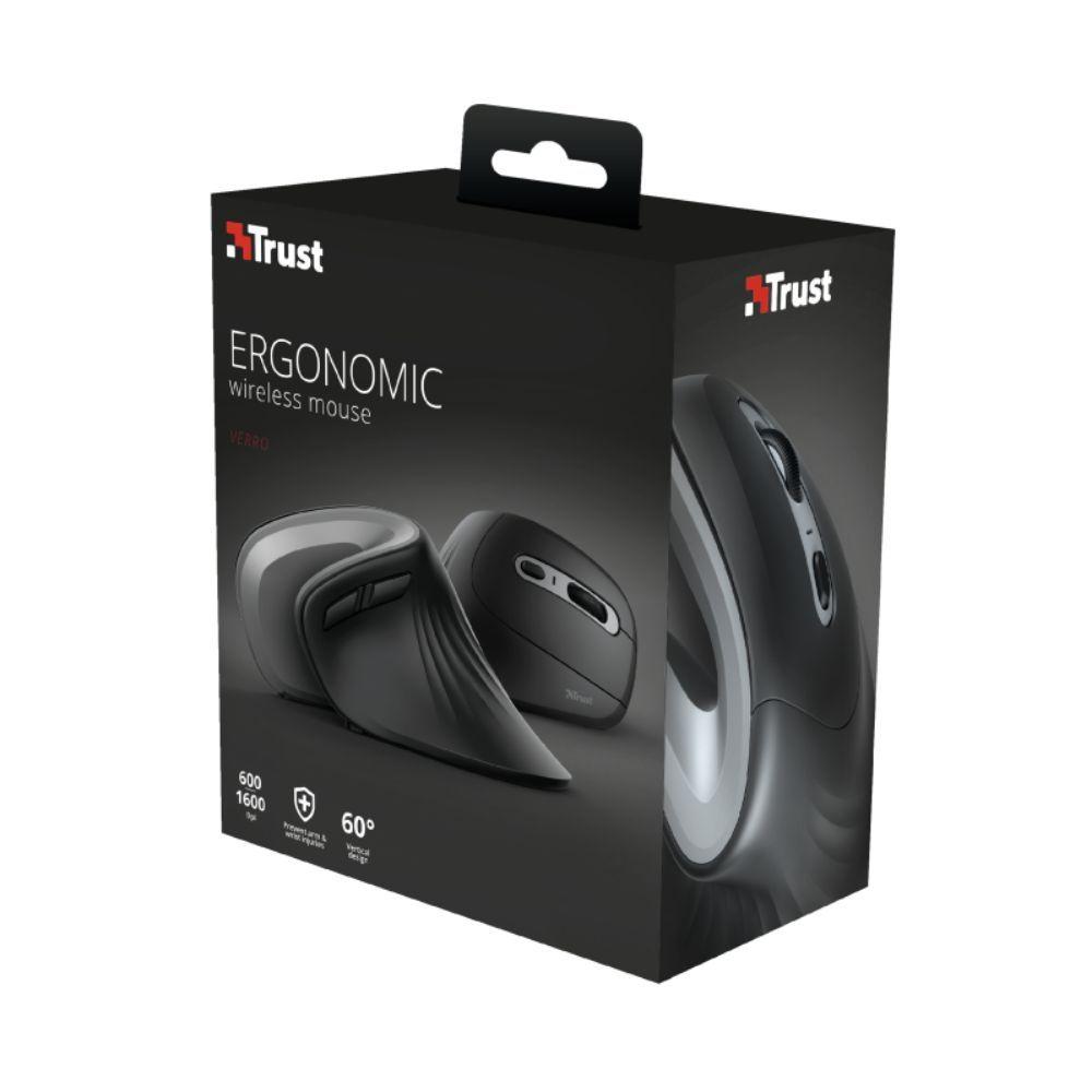 Mouse Inalámbrico Ergonomico Trust Verro Negro-3