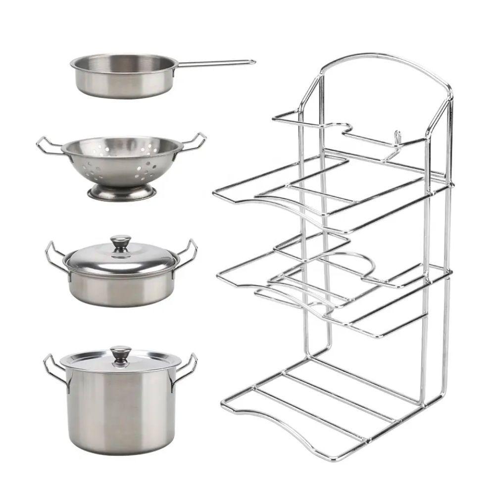 Set Ollas y Utensilios Cocina Infantil Acero Inox-1