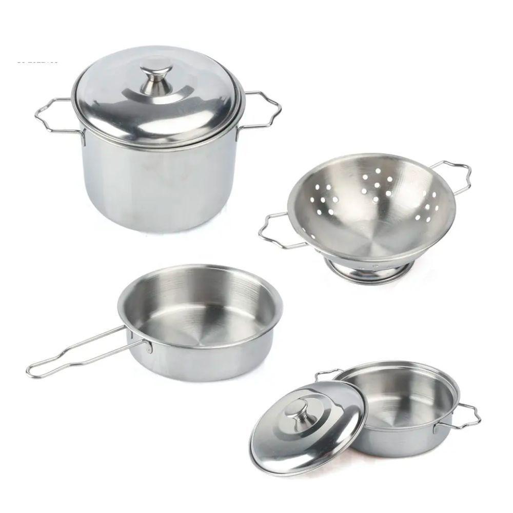 Set Ollas y Utensilios Cocina Infantil Acero Inox-6