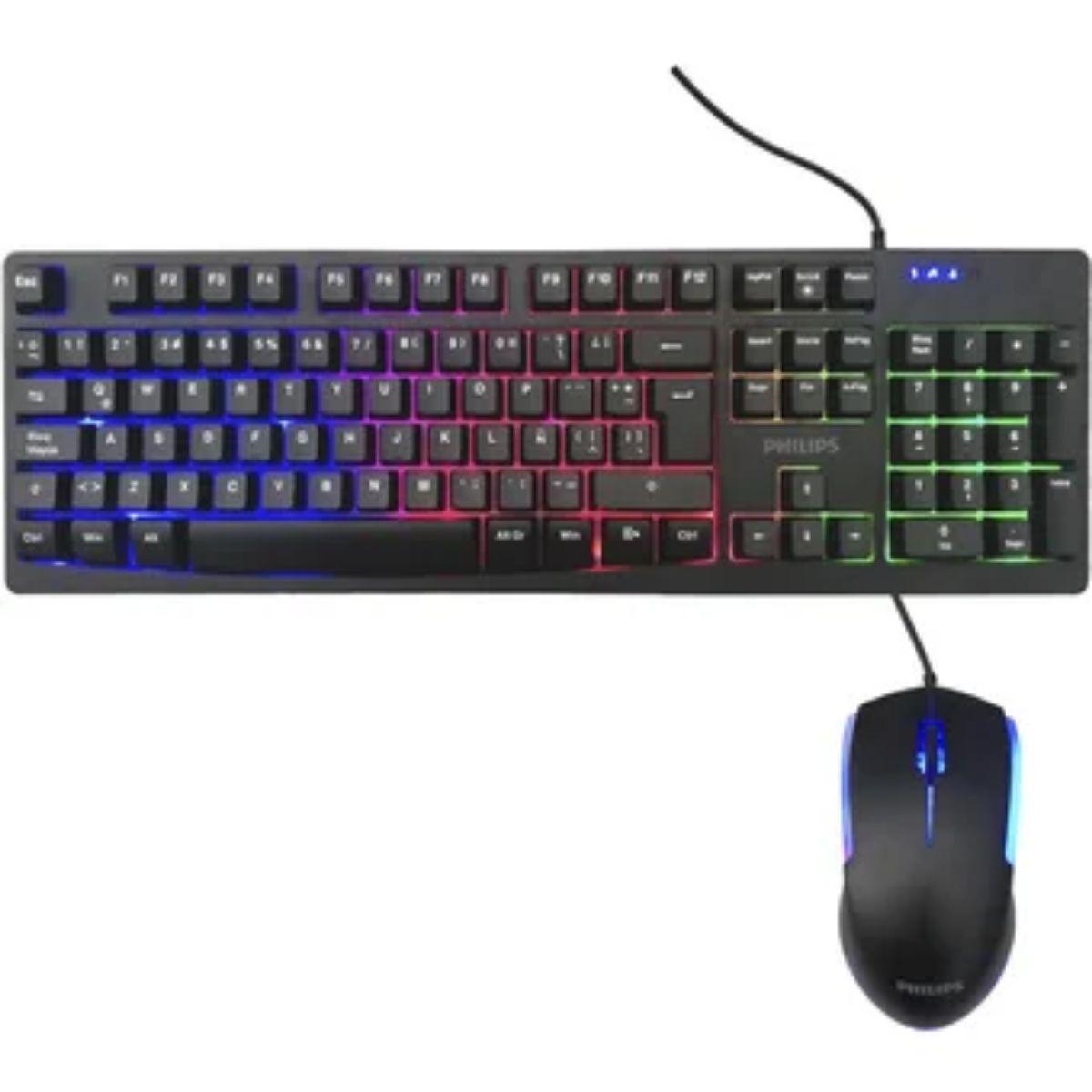 Combo Teclado y Mouse Gamer Philips SPT6214BK-2