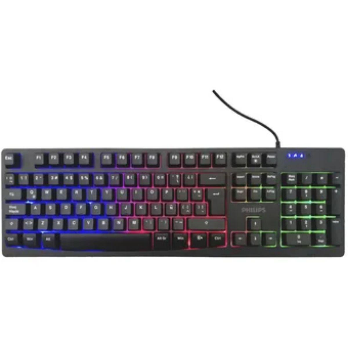 Combo Teclado y Mouse Gamer Philips SPT6214BK-4
