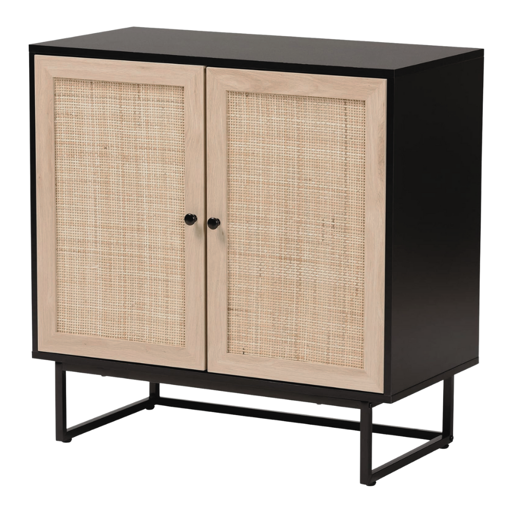 Mueble Buffet Aparador Ratan Negro Alvik-0