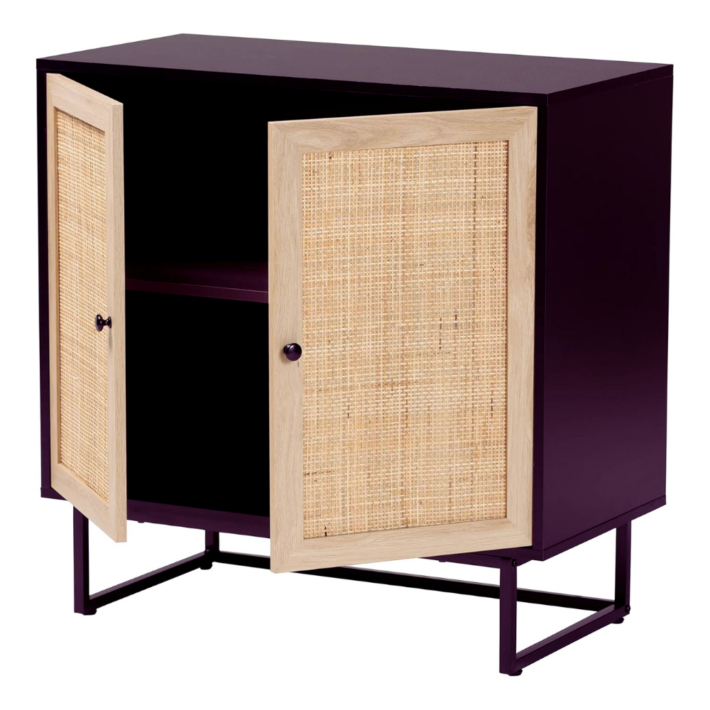 Mueble Buffet Aparador Ratan Negro Alvik-2