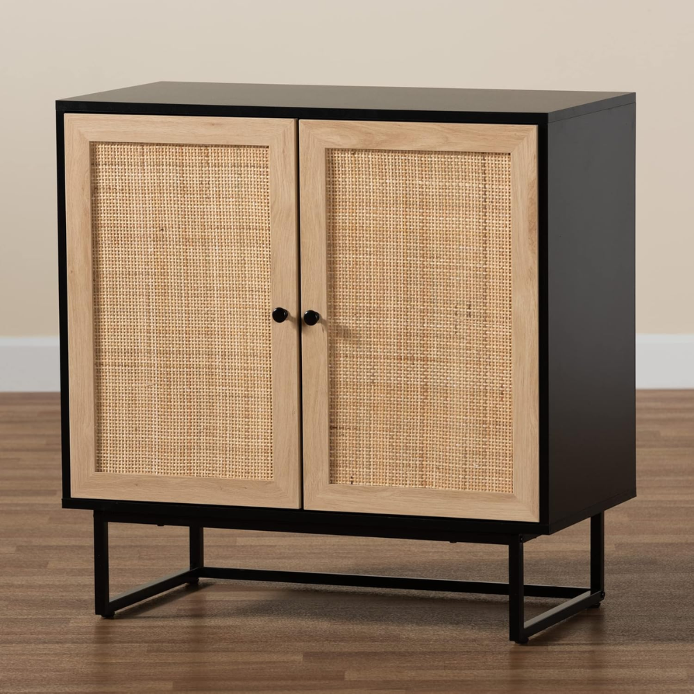 Mueble Buffet Aparador Ratan Negro Alvik-5
