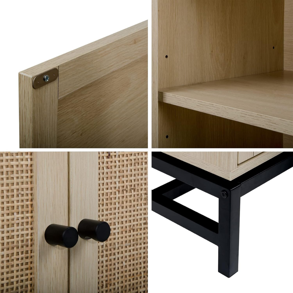 Mueble Buffet Aparador Ratan Negro Alvik-7