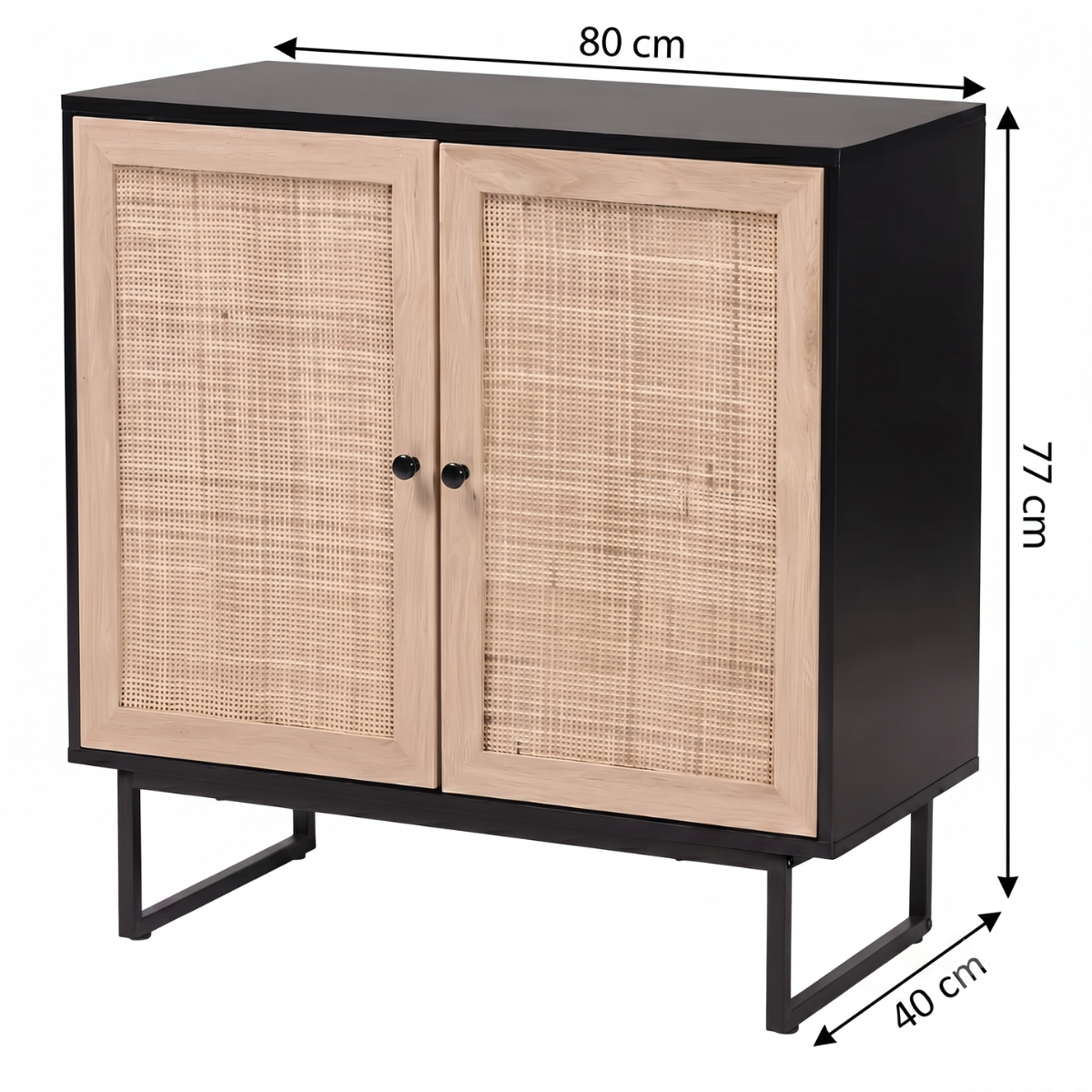 Mueble Buffet Aparador Ratan Negro Alvik-6