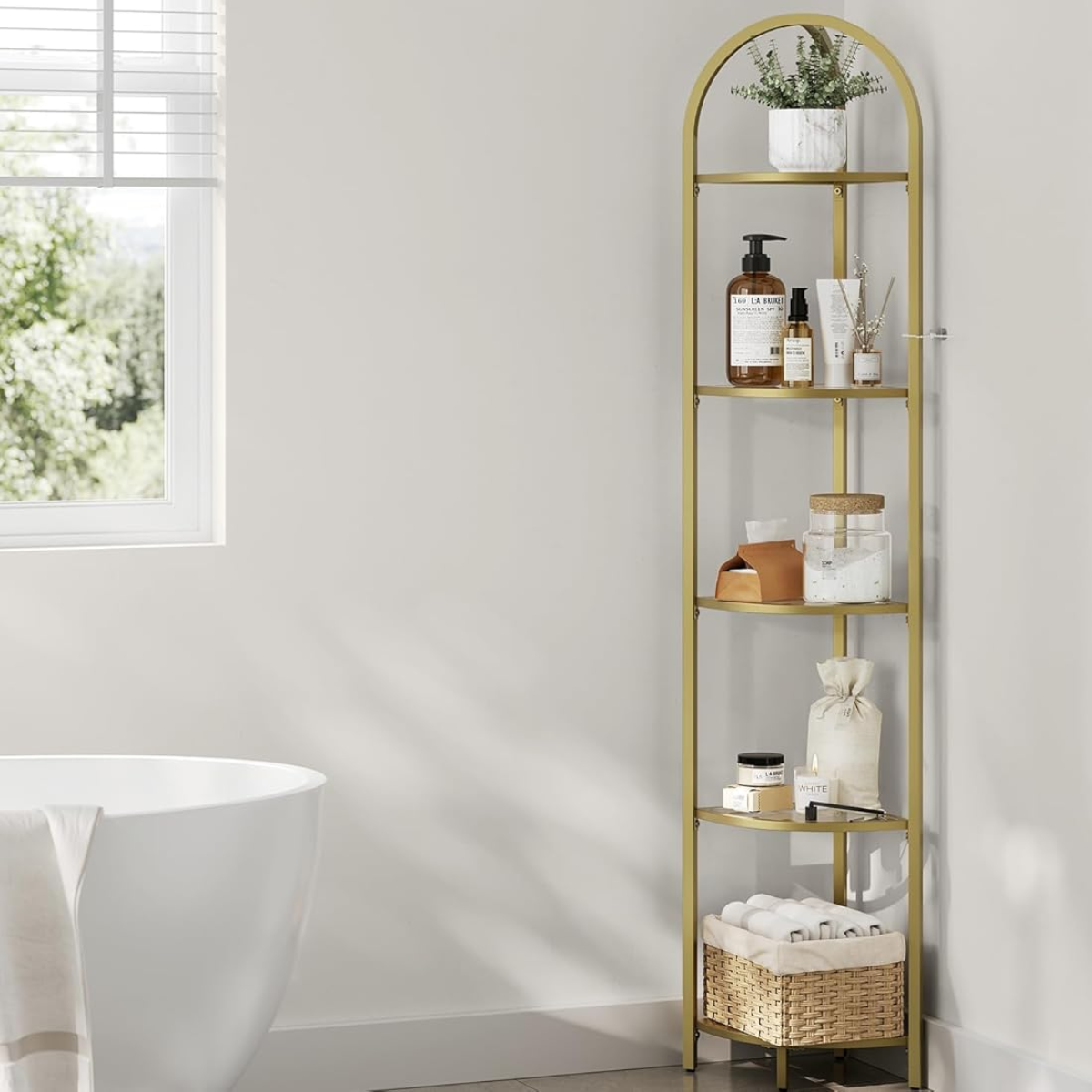 Mueble Estante Esquinero Dorado Odder-2