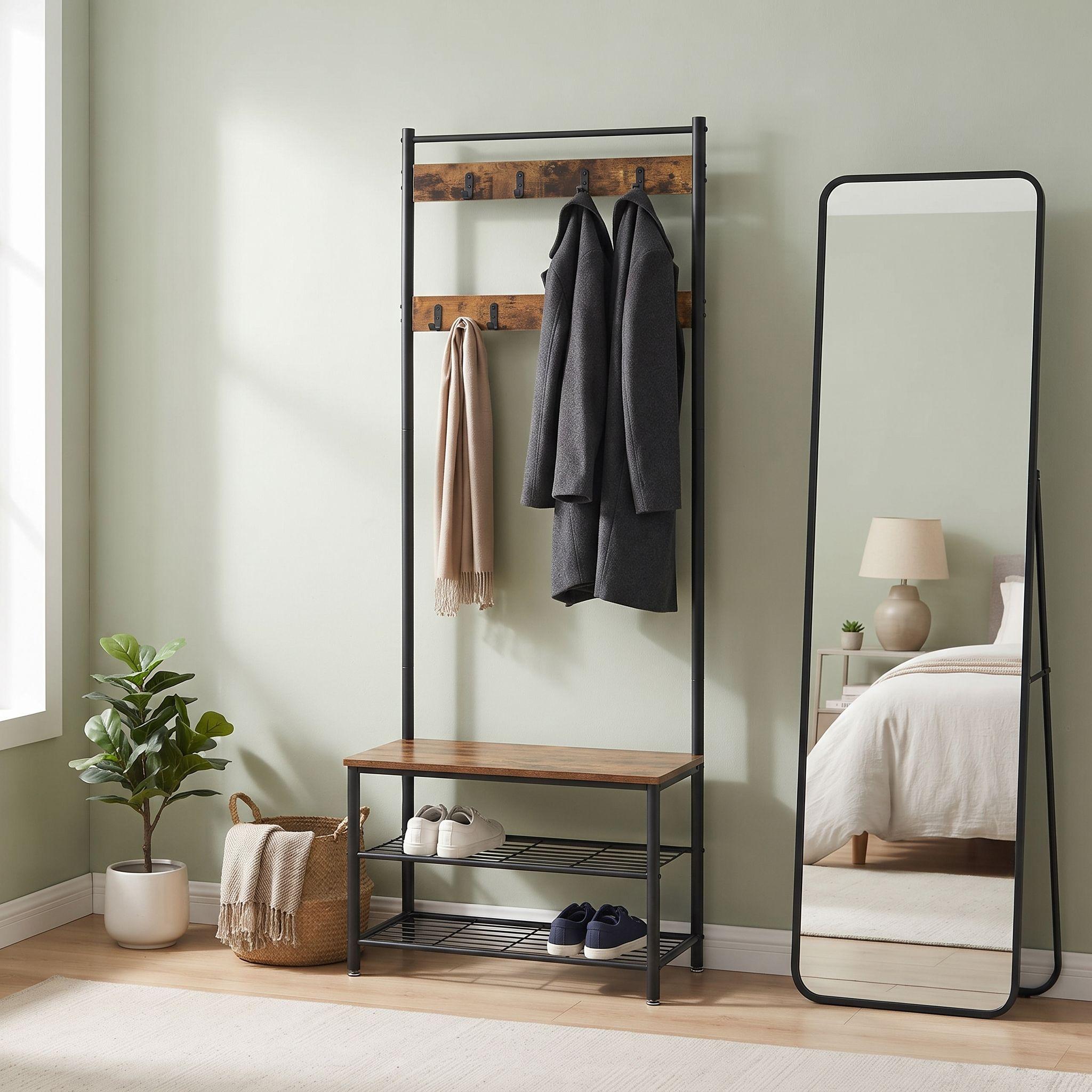 Mueble Recibidor Perchero Daven Estilo Industrial.-5
