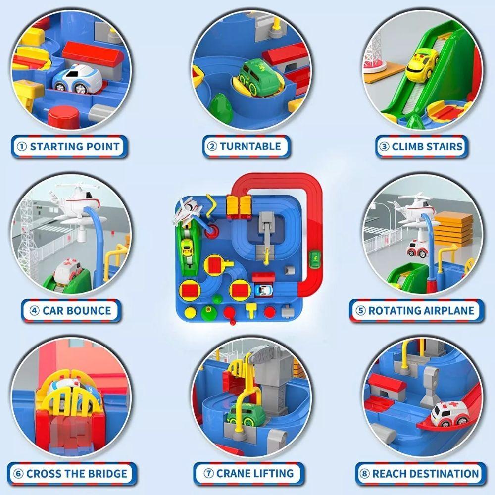 Ciudad Pistas de Autos Juguete Didáctico con 8 Desafíos-5
