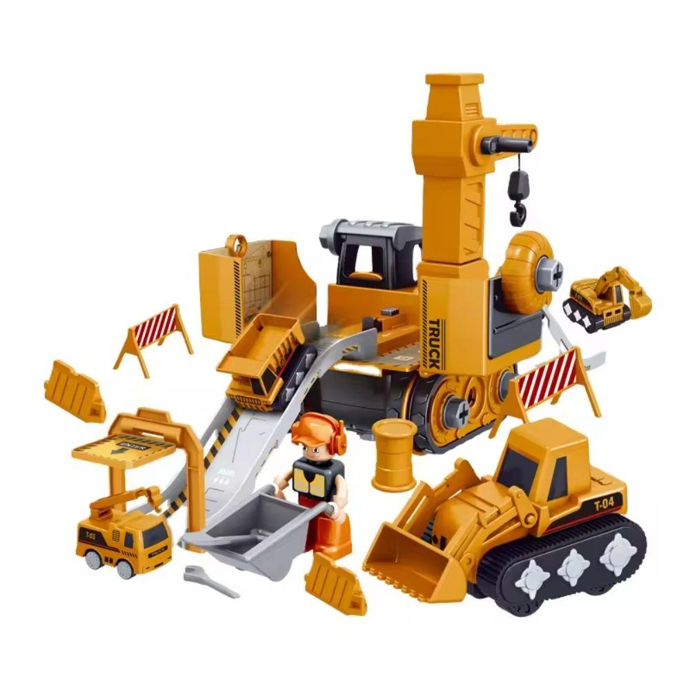 Set de Camiones Armables Constructores y Excavadores-0