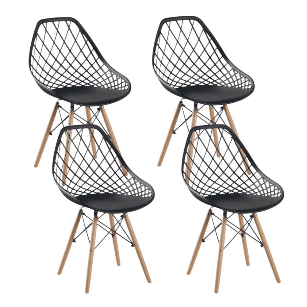Pack de 4 Sillas Eames Mesh Negro Spacezat-0