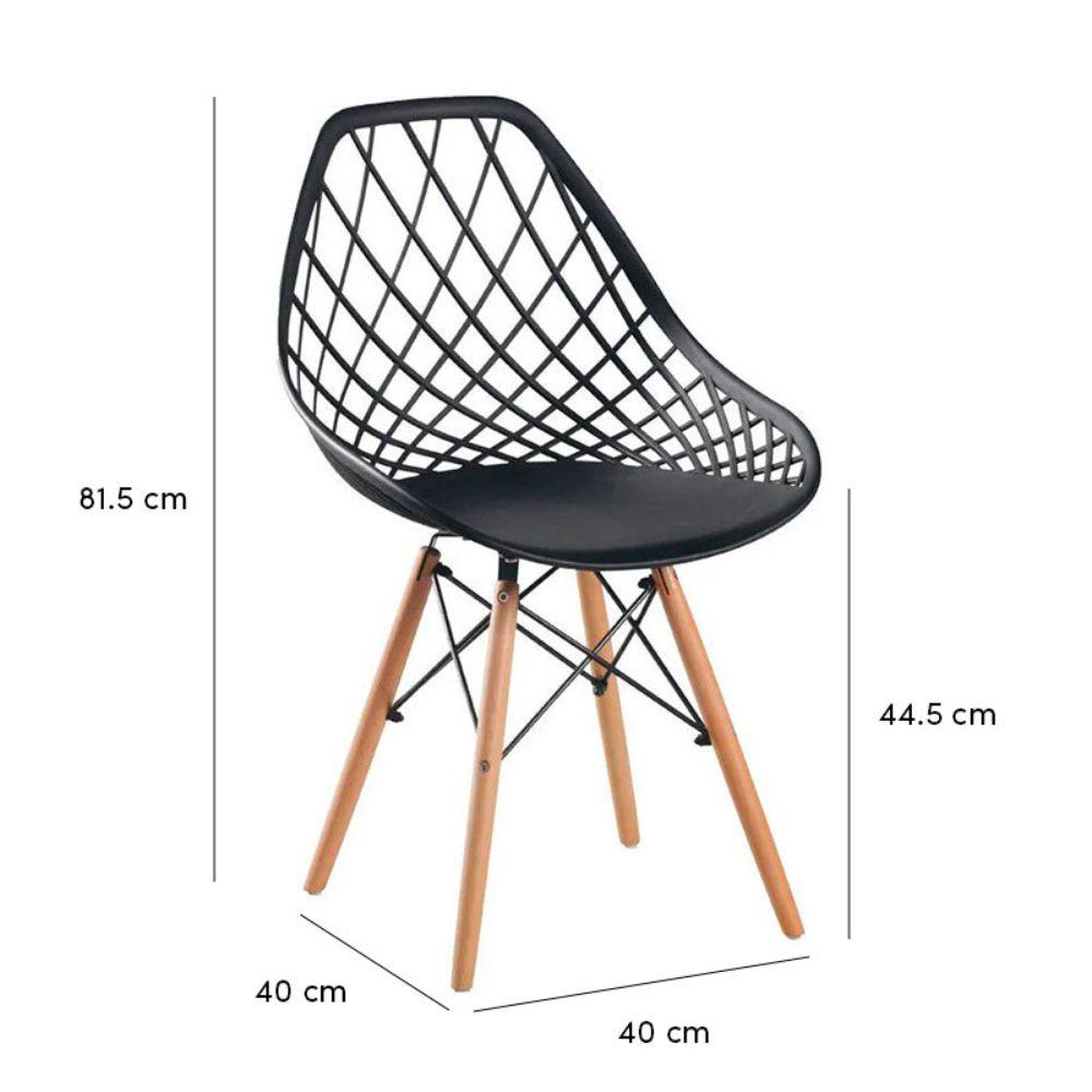 Pack de 4 Sillas Eames Mesh Negro Spacezat-4