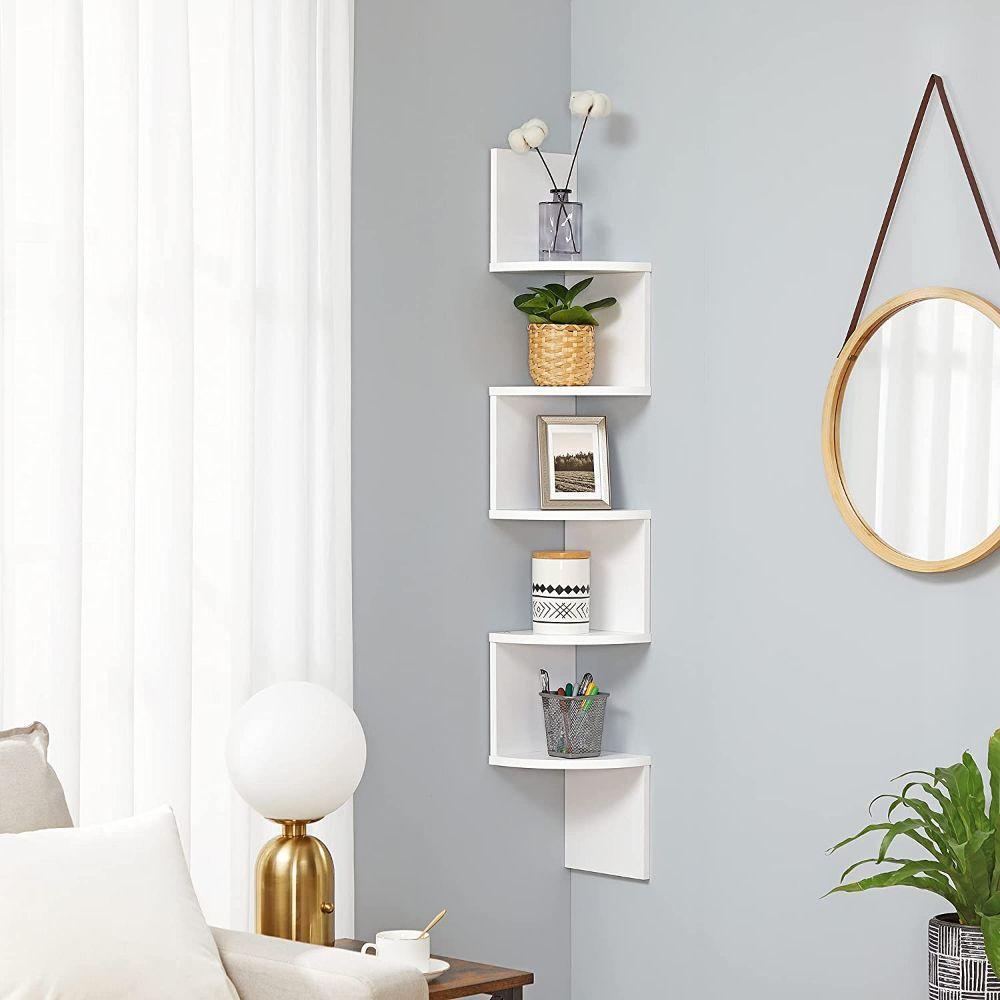 Mueble Estante Esquinero ZigZag Blanco Ribe-1