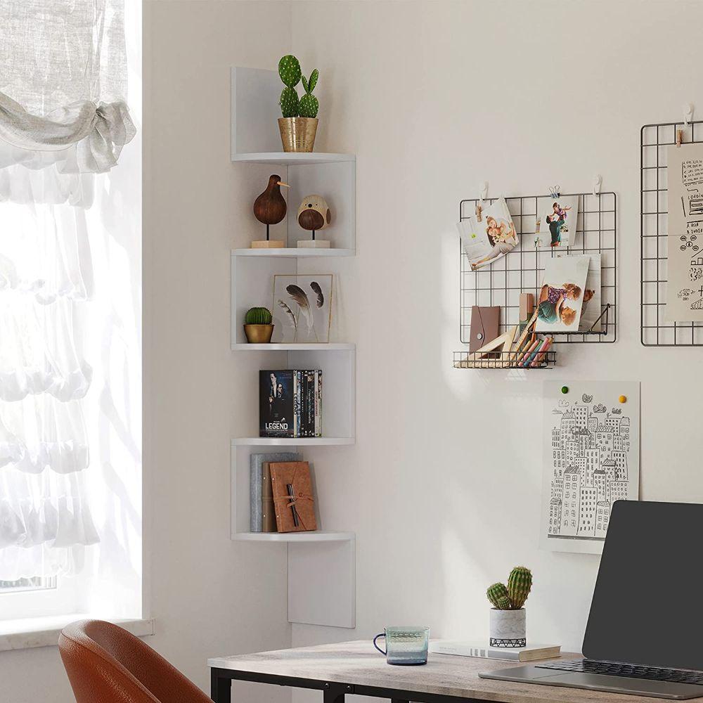 Mueble Estante Esquinero ZigZag Blanco Ribe-4