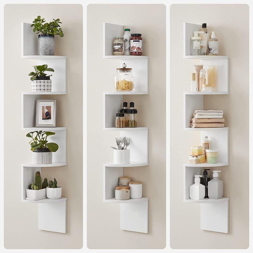 Mueble Estante Esquinero ZigZag Blanco Ribe-5