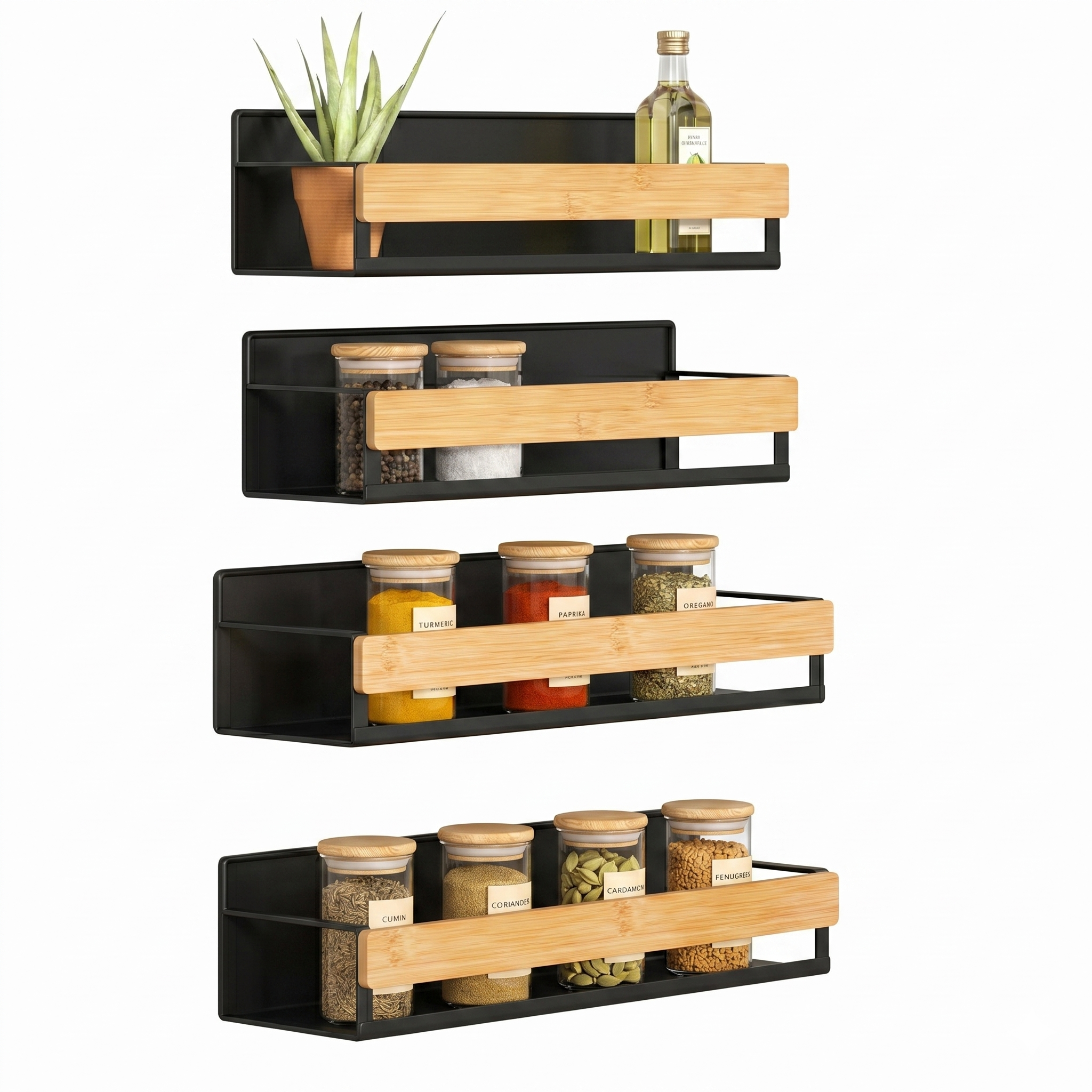 Set 4 Estanterias Organizadores de Cocina Magnéticos Skogen-8
