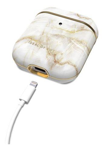 Case Compatible con AirPods Golden Pearl Marble-3