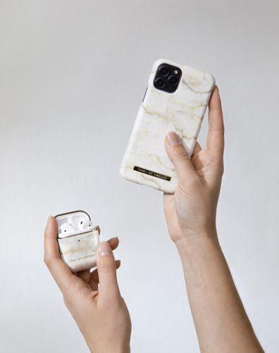 Case Compatible con AirPods Golden Pearl Marble-4