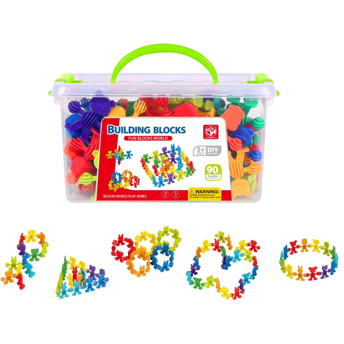 Maleta Animales Conectores Juguete Didáctico Encaje 90 pzs-5