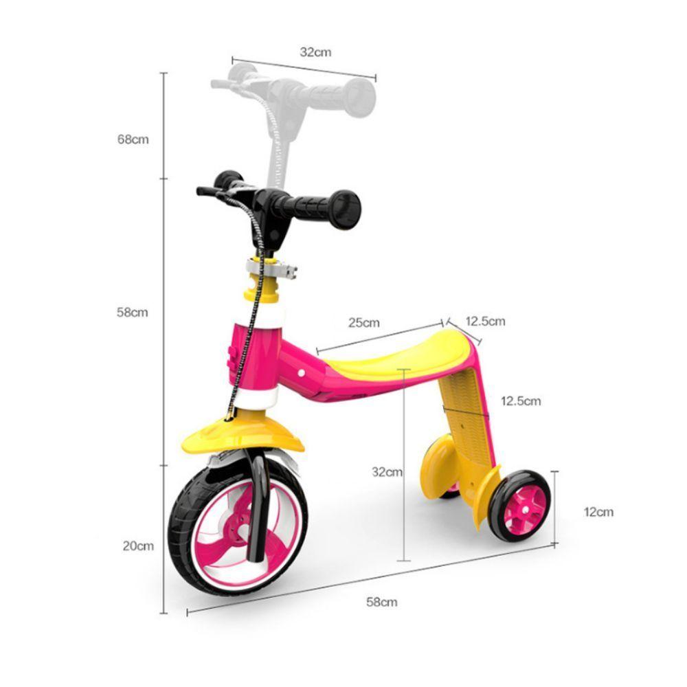 Scooter Infantil Bicolor con Frenos Rosa-1