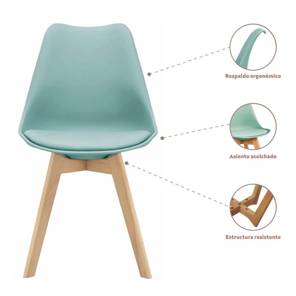 Silla Tulip Acolchada Menta-2