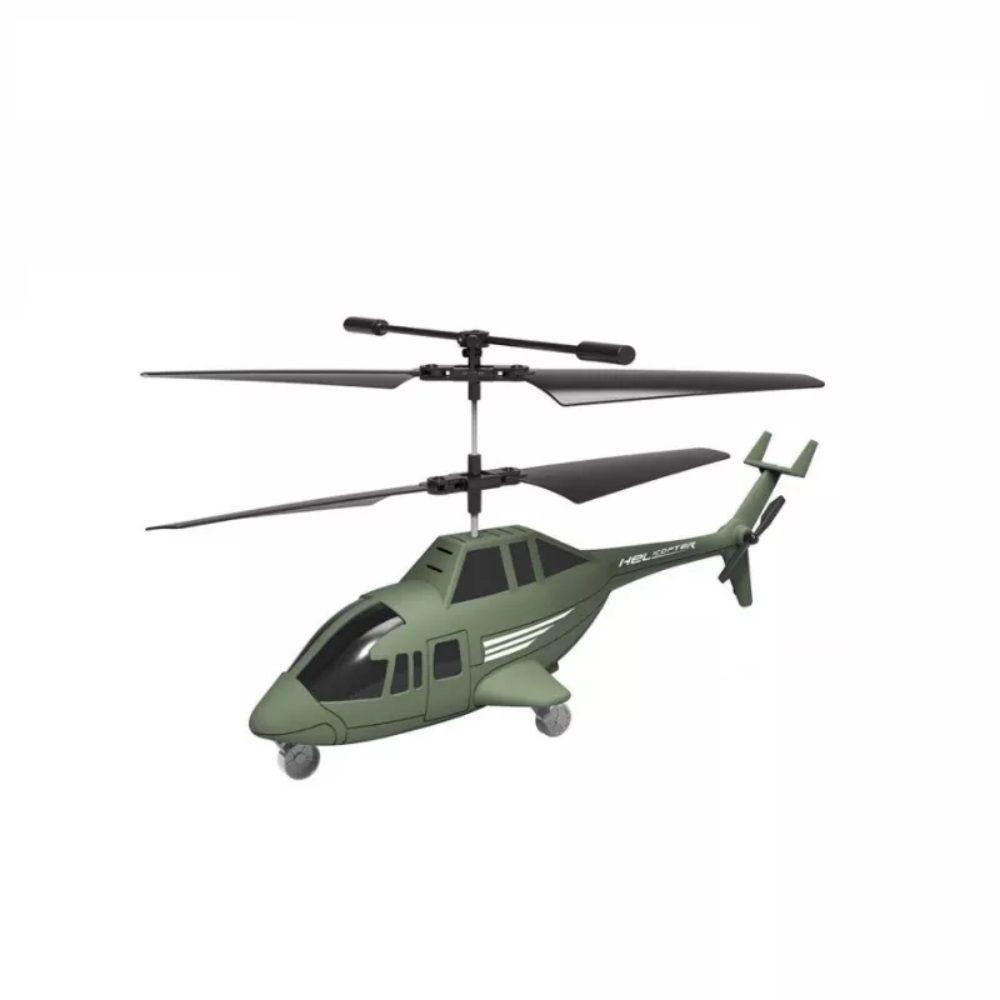 Helicóptero Volador Control Remoto Luz Led Verde-0