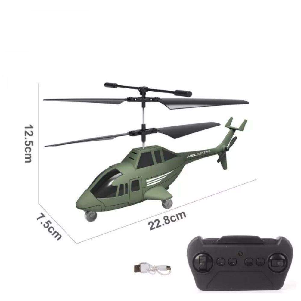 Helicóptero Volador Control Remoto Luz Led Verde-1