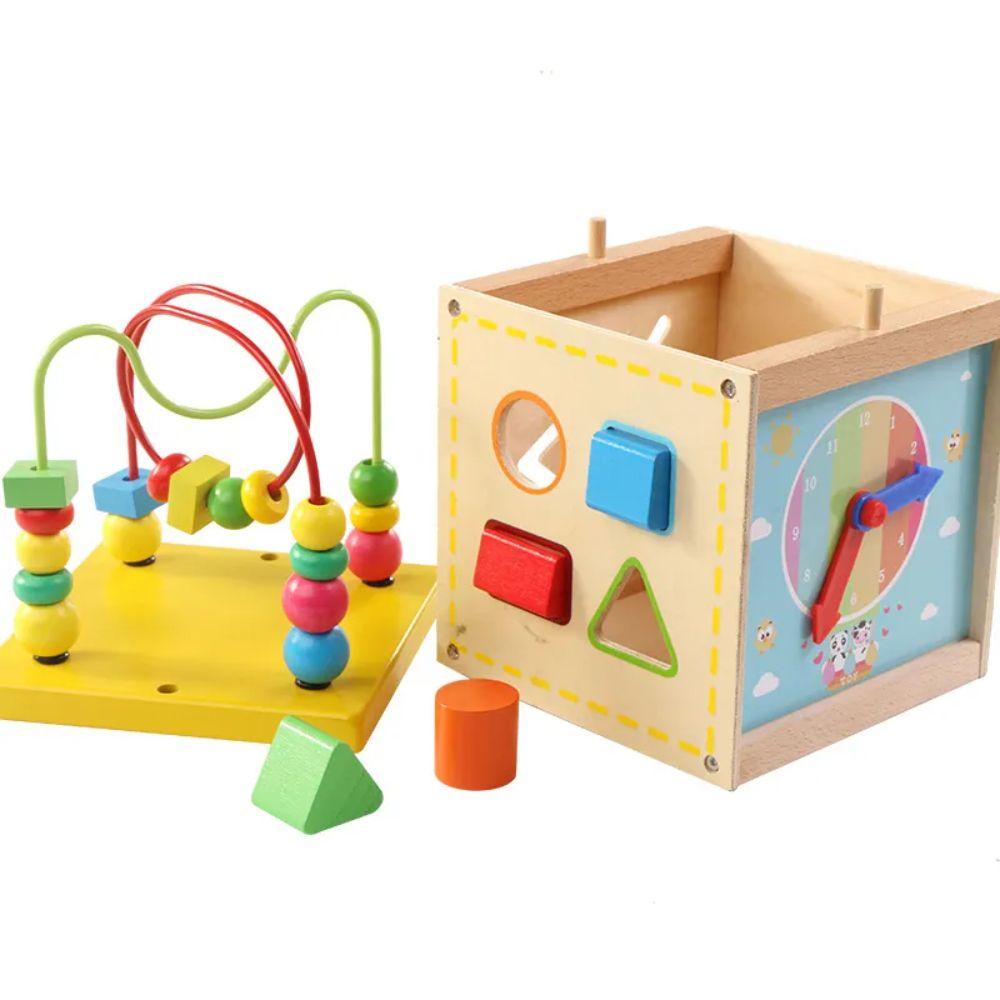 Cubo de Actividades de Madera Multicolor 5 en 1-2