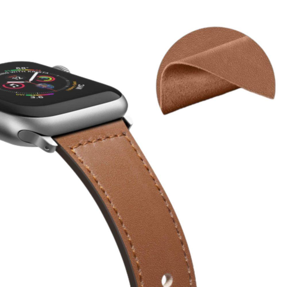 Correa Compatible c/ Apple Watch Cuero 38/40mm Cafe-2